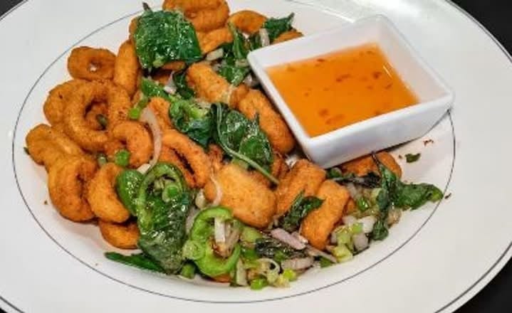 Fried Calamari Salad.